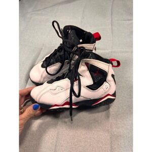 Jordan 7 Retro True Red White Black Cardinal Red Kids Shoes 12C 343796-160